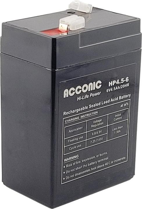 Acconic HP4.5-6 Hi-Life Power AGM 6V 4.5Ah USV-Batterie (6 V, 4.50 Ah)