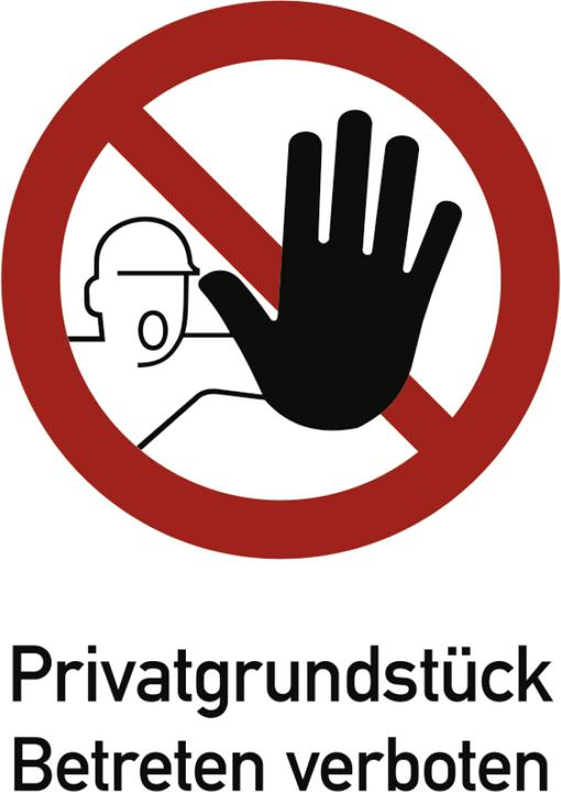 Moravia Verbotszeichen Privatgrundstück Betreten verboten Aluminium, 262x371 mm