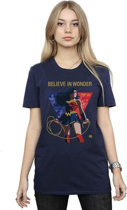 Immagine prodotto Wonder Woman 80th Anniversary Believe In Wonder Pose Maglietta Ampia Donna (L)