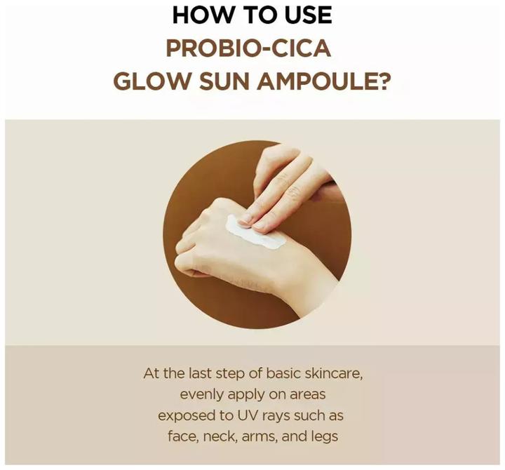 Actual product image Skin1004 Probio-cica Glow Sun Ampoule (Suntan cream, SPF 50+, 50 ml)