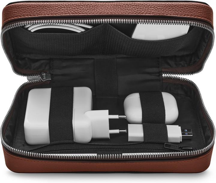 Woolnut Organiseur Leather Tech -tarvikelaukku, konjakki (Housse)