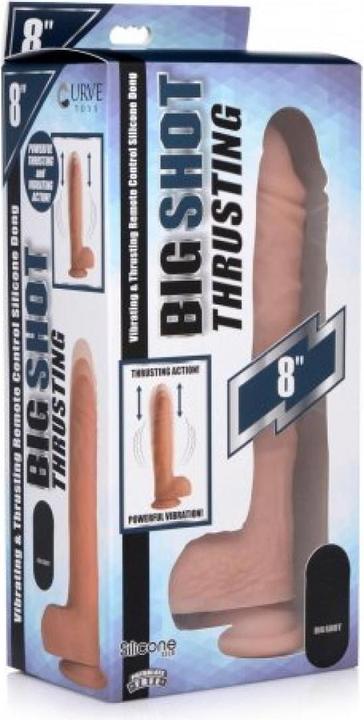 Actual product image Curve Toys Vibrating and shocking XLDildo with suction cup and testicles Beige
