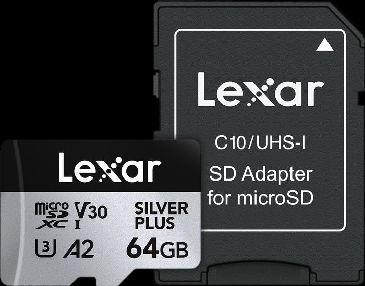 Image du produit Lexar Professional Silver Plus (64 Go, microSDXC, U3, UHS-I)