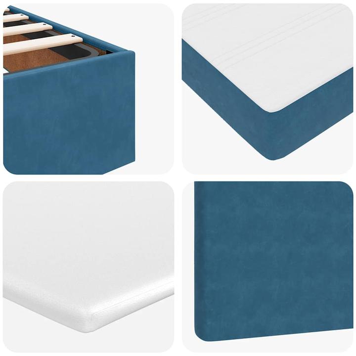 Produktbild VidaXL Ottoman-Bett mit Matratze Dunkelblau 90x200 cm Samt (90 x 200 cm)