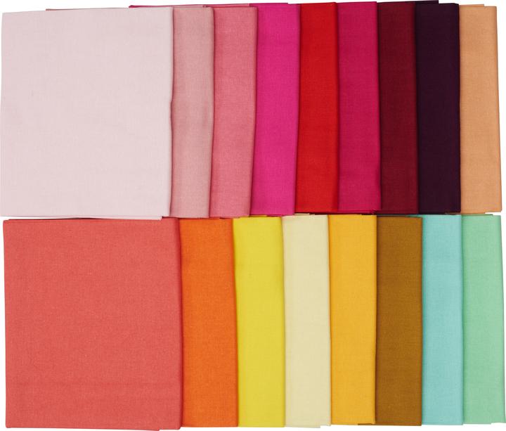 Produktbild Stafil XXL Stoffpaket Patchy Uni "Rosa-Rot-Orange-Gelb", 17 Zuschnitte à 45 x 55 cm