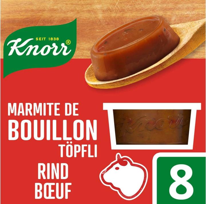 Produktbild Knorr Bouillon Töpfli Rind, weiche Konsistenz & schnell löslich, Rindsbouillon für Saucen, Fleisch & Wok (4000 ml)