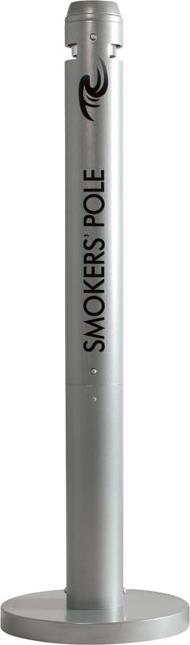Actual product image Rubbermaid Smokers' Pole ashtray, round, silver