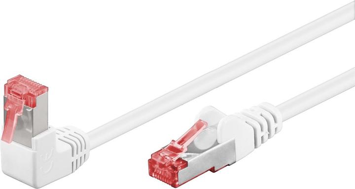 Goobay CAT 6 cavo patch 1x 90° angolato, S/FTP (PiMF), bianco, 3 m (S/FTP, CAT6, 3 m)