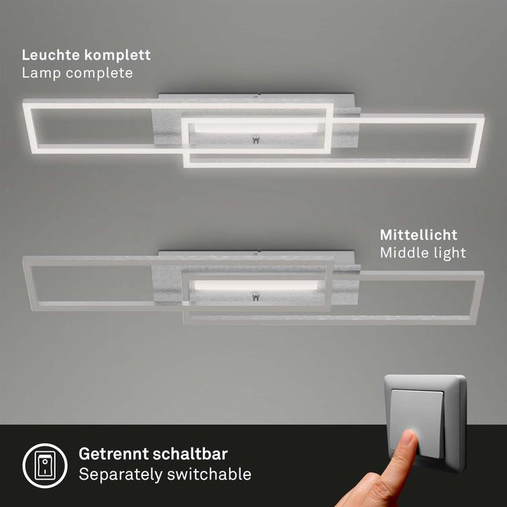 Produktbild Briloner LED Deckenleuchte, alu gebürstet, LED/40W (4400 lm)