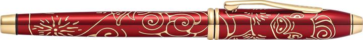 Actual product image Cross Fountain Pen Townsend Zodiac Year of the Pig 2019 (Red lacquer with 23-carat gold-plated millings)