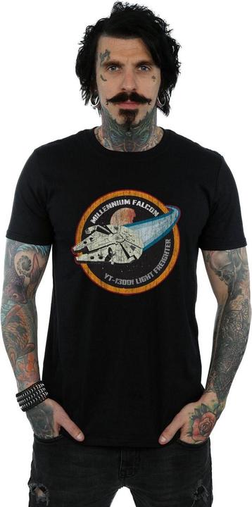 Actual product image Star Wars Mens Millennium Falcon Badge T-Shirt (M)