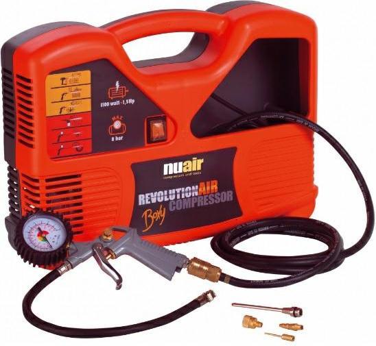 Productafbeelding Nutool SPRĘŻARKA BEZOLEJOWA BOXY 8Bar 1100W NUAIR (8 bar, 180 l)