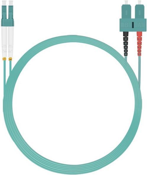Produktbild Helos LWL Patchkabel LC/SC Duplex 50/125µm OM3 aqua 15,0m (S/UTP, CAT6, 15 m)