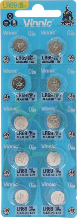 Immagine prodotto Vinnic Confezione da 10 AG6, LR921, LR69, V371, SR69, L912 F, L912F (10 pz., SR69, 29 mAh)