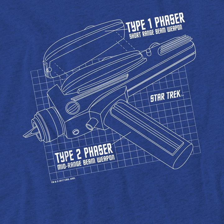 Actual product image Unisex Adult Phaser Plans T-Shirt (3XL)