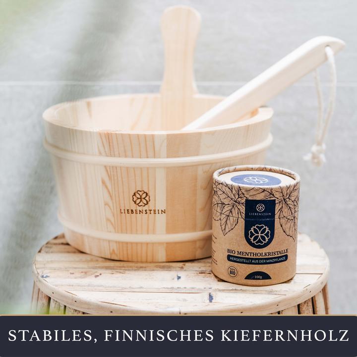 Actual product image Liebenstein Sauna bucket with trowel, sauna accessories set