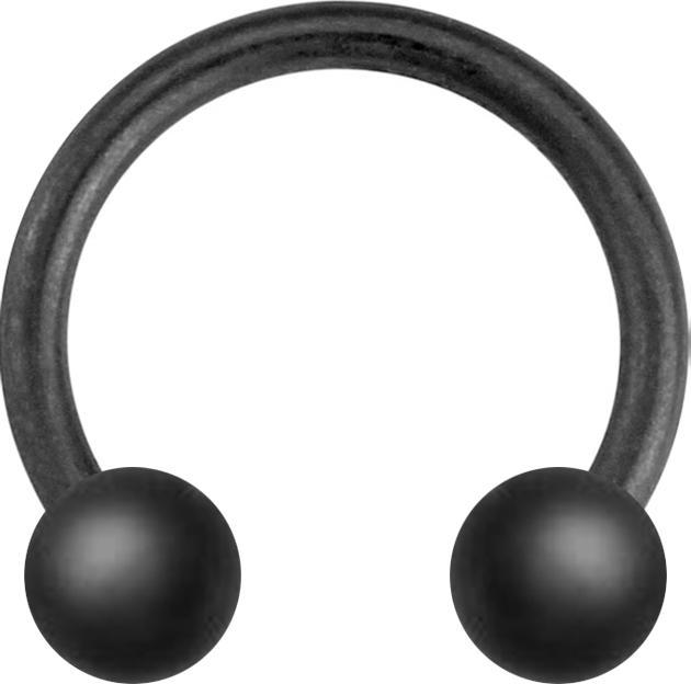 Produktbild Star Piercing Circular Barbell schwarz matt mit zwei Kugeln (Chirurgenstahl 316L, ohne Messing)