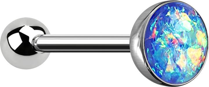 Image du produit Star Piercing Barbell silber mit Kugel und Kugel Opal blau (sans laiton, Acier chirurgical 316L)