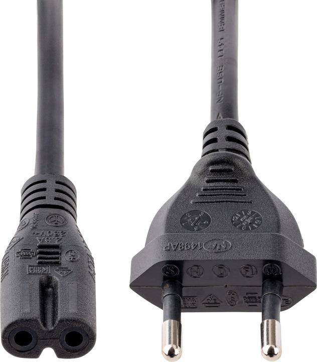 Image du produit StarTech com 752E-2M-POWER-LEAD, 2 m, CEE7/16, Coupleur C7, H03VVH2-F, 250 V, 2.5 A (2 m)