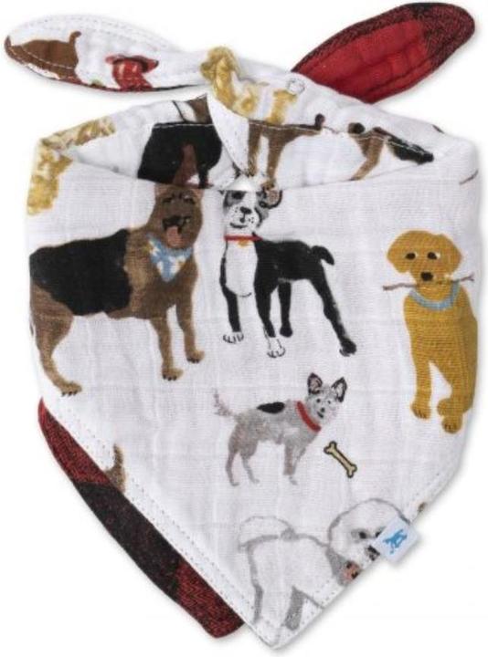 Produktbild little unicorn Cotton Muslin Reversible Bandana Bib - Woof