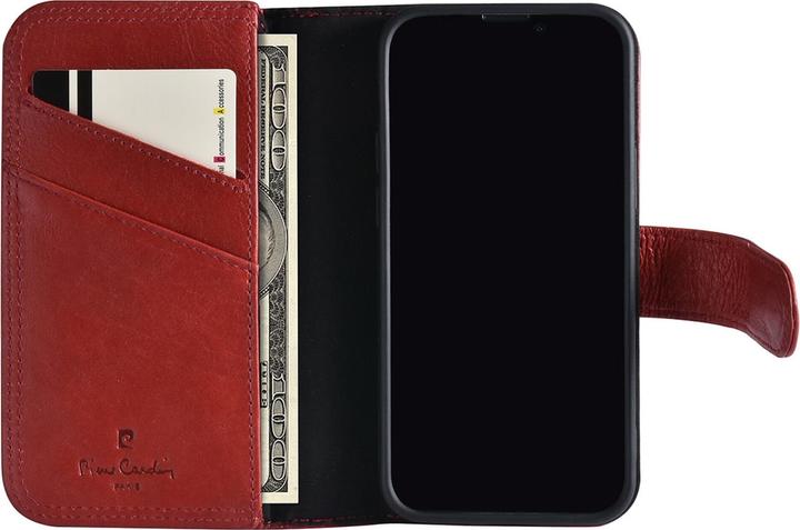 Immagine prodotto Pierre Cardin Custodia iPhone 13 Mini - Custodia a libro in vera pelle rossa e 6 scomparti per carte di credito (Apple iPhone 13 mini)