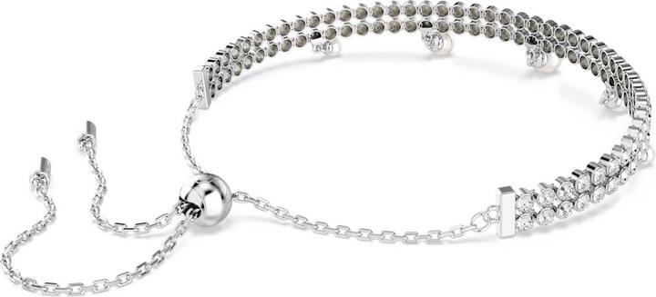 Immagine prodotto Swarovski x Ariana Grande Armband Kristallperle Rundschliff Weiss Rhodiniert (24 cm, Metallo Swarovski)