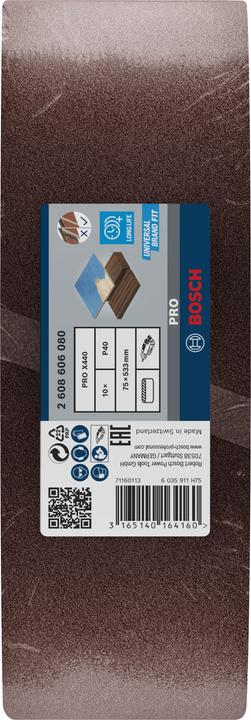Actual product image Bosch Professional Zubehör PRO X440 sanding belt, 75 x 533 mm, G40 (40)