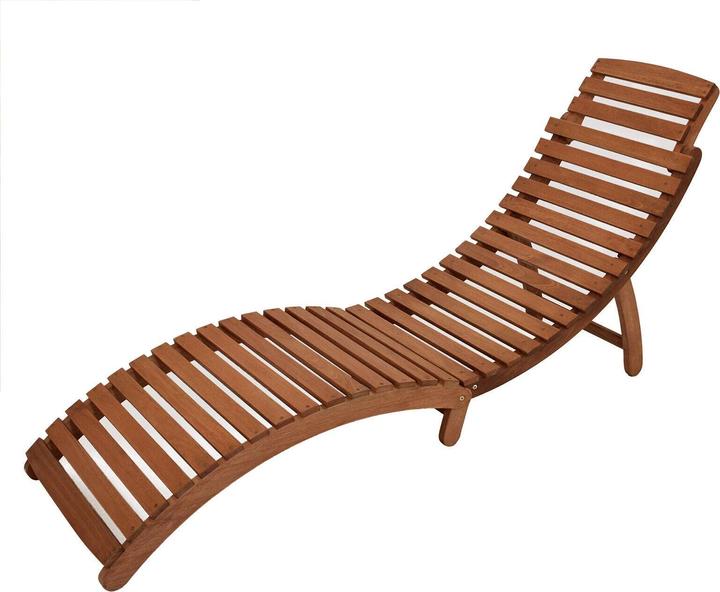 Produktbild Degamo Klappliege IPANEMA, Akazie geölt, mit Auflage rot (183 cm)