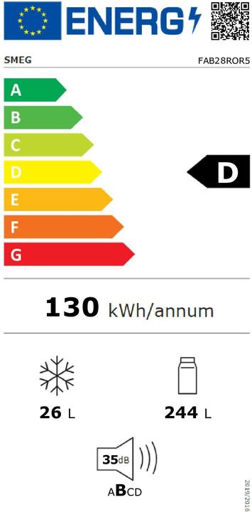 Energy Label Smeg FAB28ROR5 (270 l)
