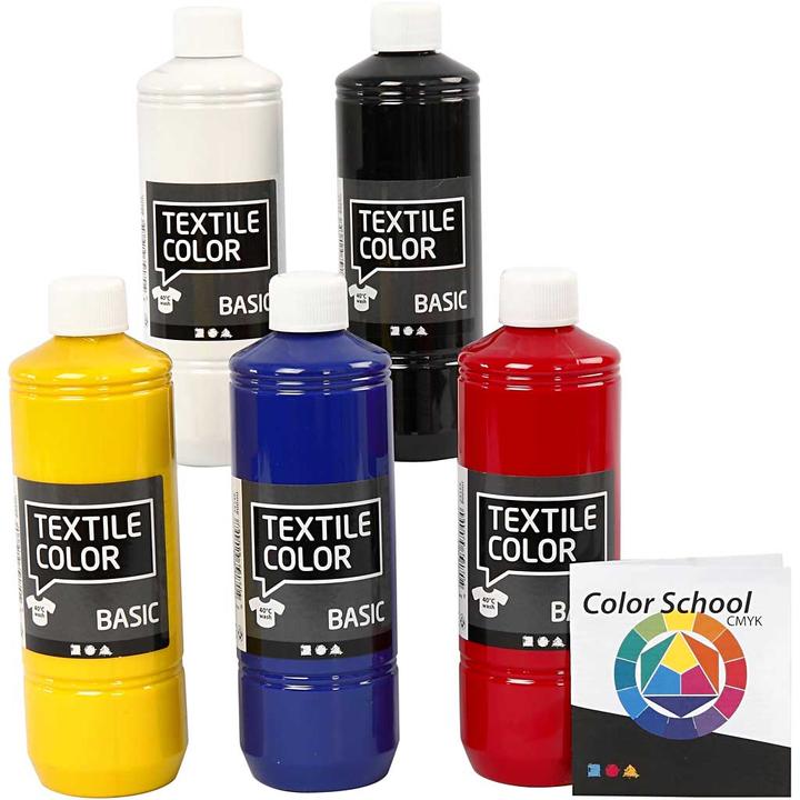 Immagine prodotto Creativ Company Textielverf - Primaire kleuren, 5x500ml (Colori primari, 500 ml)