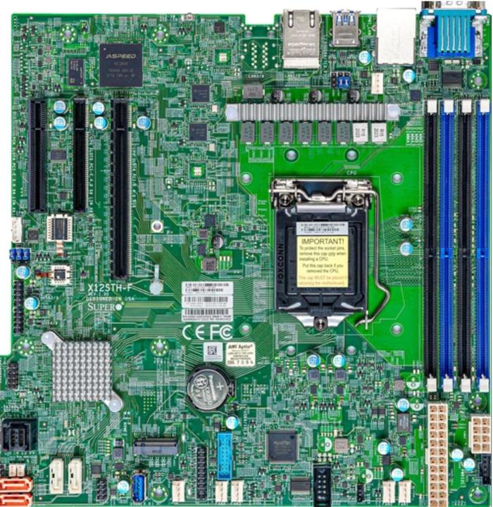 Actual product image Supermicro Inc. X12STH-F-O (Single) (LGA 1200, Intel C256, mATX)