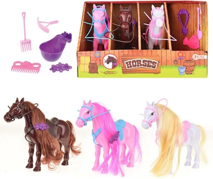 Toi-Toys HORSES - Pferdestall mit Pferd - Pflegeset