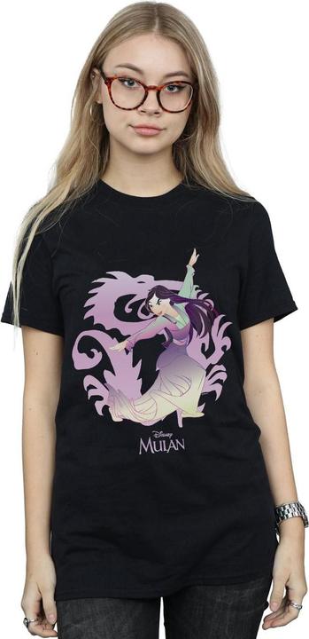 Actual product image Disney Womens/Ladies Mulan Dragon Fight Cotton Boyfriend T-Shirt (5XL)