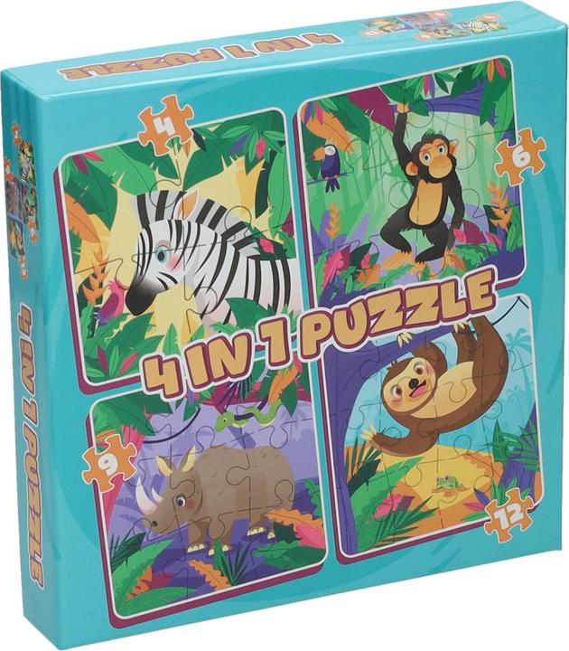 Produktbild Wins Holland Puzzle 4in1 - Wilde Tiere, 12 Teile. (12 Teile)