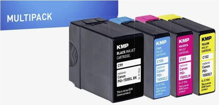 Produktbild KMP Tinte ersetzt PGI1500XLBK, C, M, Y (9182B004) (M, C, Y, BK)