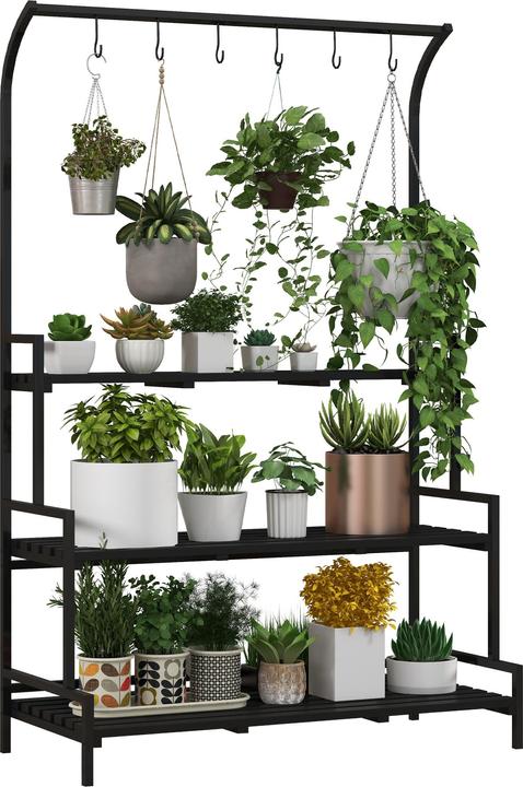 Produktbild Outsunny Blumenständertreppe mit 6 Haken