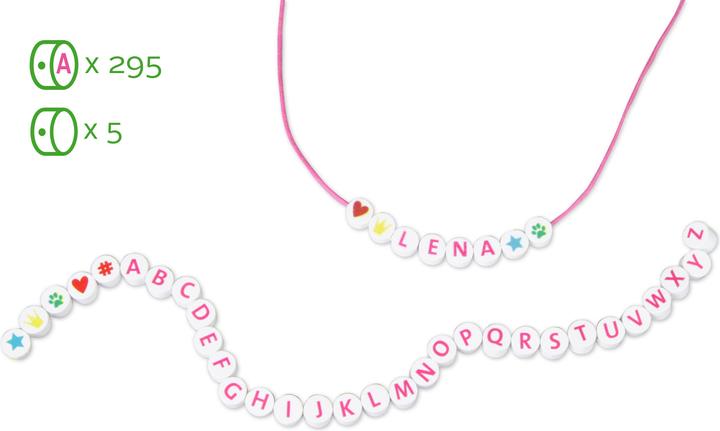 Actual product image Lena Wooden letter beads, white/pink, 300 pcs, bag