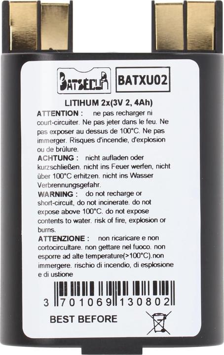 Image du produit AccuCell Batterie tampon LiMnO2 2x 3V 2400mAh remplace Daitem RXU02X, BATXU02 (2 pcs, 2400 mAh)
