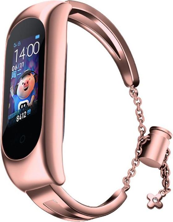 Hurtel Cinturino di ricambio in metallo per Xiaomi Mi Band 6 / 5 / 4 / 3 rosa (Acciaio inossidabile)