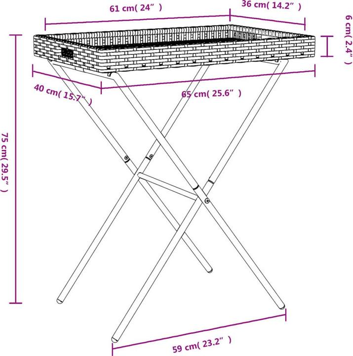 Actual product image VidaXL Folding tray table
