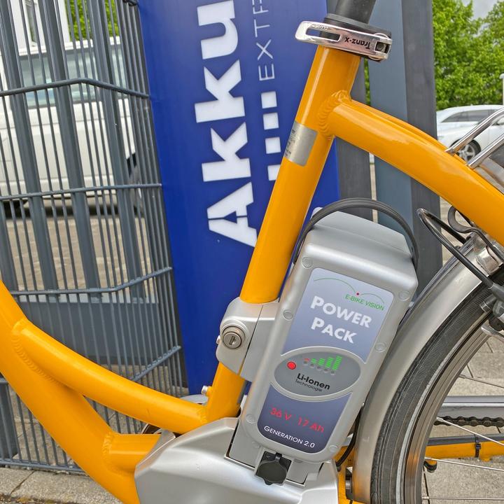 Actual product image E-Bike-Vision Battery including charger Flyer Deluxe 36V NKY352B2, NKY370B2, seat tube (612 Wh, E-Bike battery)