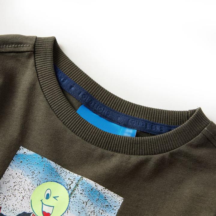 Actual product image VidaXL Children's long-sleeved shirt khaki 92,Material: 100 % cotton,Colour (92)