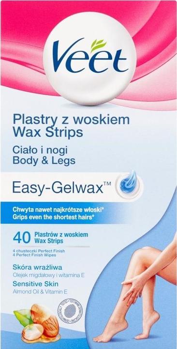 Immagine prodotto Veet Easy-Cerotti di cera gelificata per la depilazione del corpo 40 pezzi (40 ml, 40 x, 130 g)