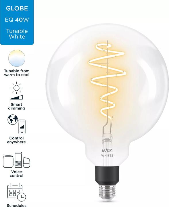 Image du produit WiZ Blanc (E27, 6.50 W, 470 lm, 1 x, E)