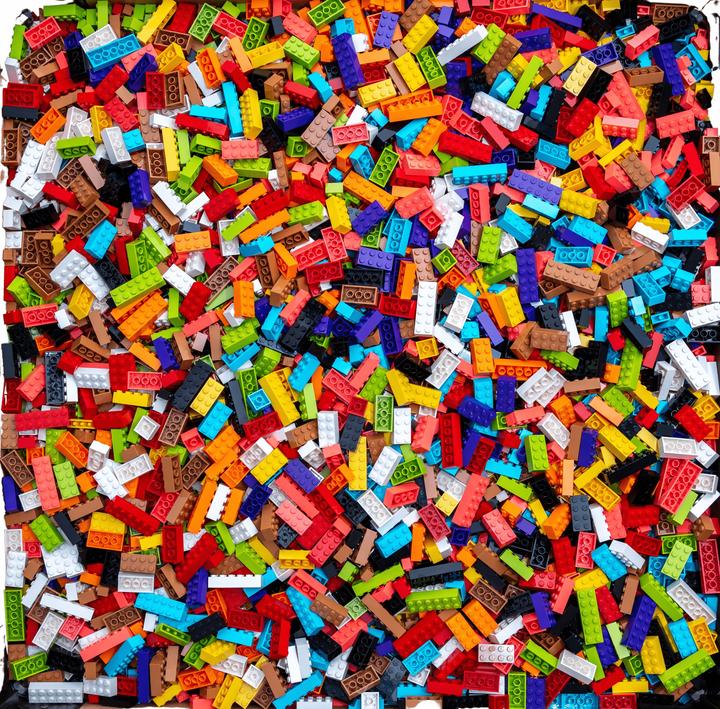 Produktbild LEGO Hochsteine Bunt gemischt - 1200 gr. - ca. 750 Stück - Colorful basic bricks mix - NEU (LEGO Zubehör)