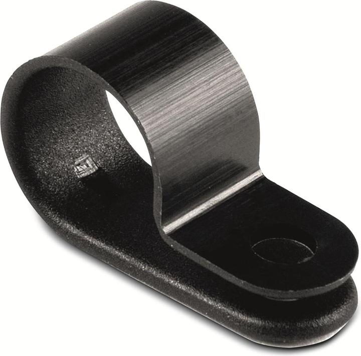 Actual product image HellermannTyton Black Nylon P-clip, 16mm Bundle Dia