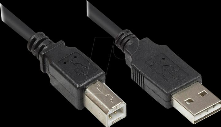 Produktbild Good Connections USB 2.0 Anschlusskabel 2m A-B Stecker schwarz (2 m, USB 2.0)