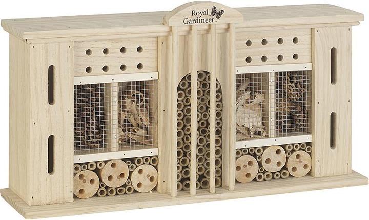 Produktbild Royal Gardineer XXL-Naturholz-Insektenhotel und Nisthilfe (Grabwespen, Marienkäfer, Wildbienen, Florfliegen)