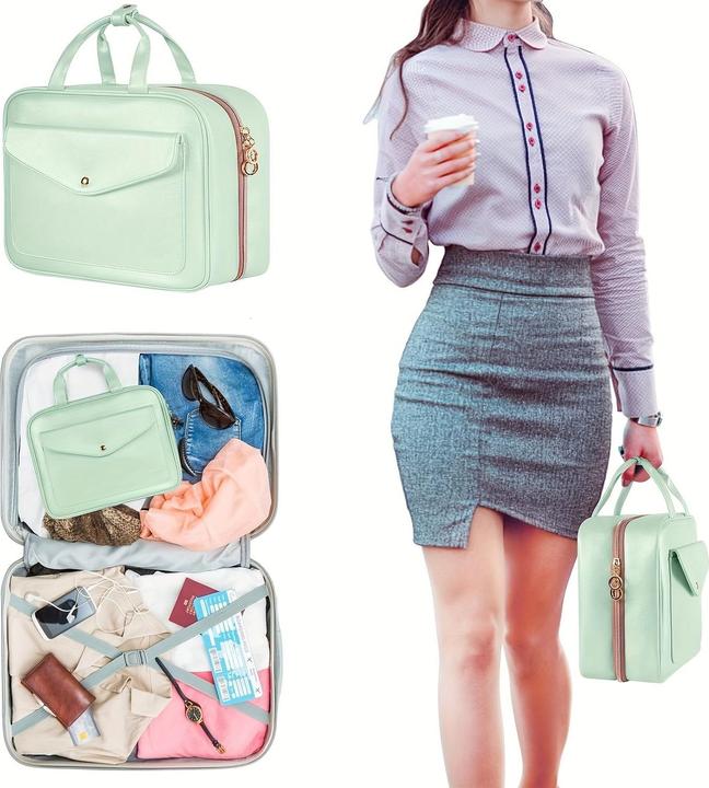 Only-Bags.Store Kulturtasche, 9-Liter-Tasche mit Metallgriff, grosse Kosmetiktaschen, mehrere Reisetaschen (9 l)