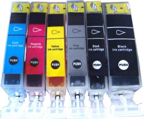 Produktbild Hermex Kompatible Tintenpatrone für Canon PIXMA MG6150 (M, PGBK, BK, Y, C, GY)